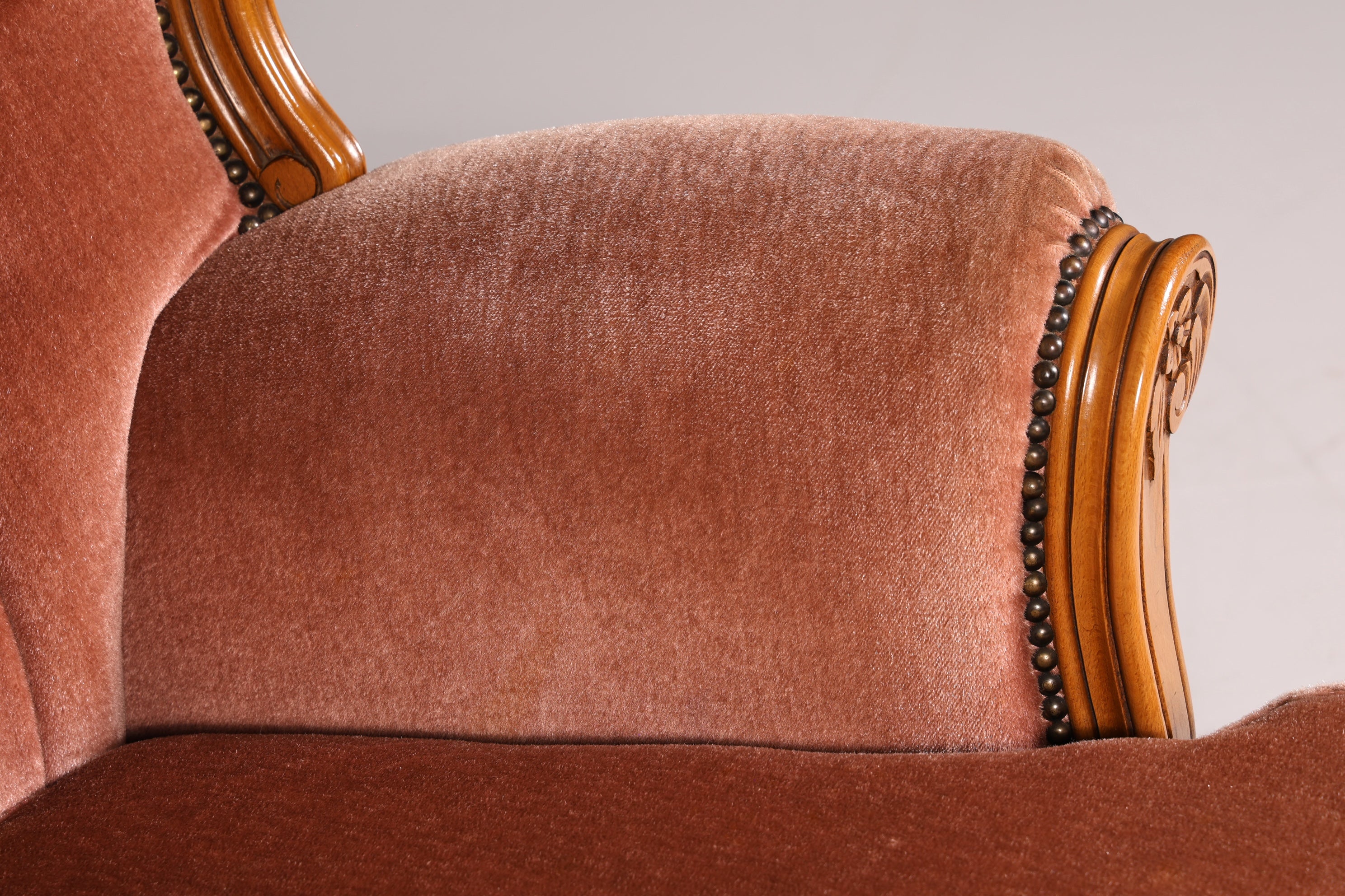 Edler Chippendale Armlehnsessel Barock Stil Samt Stoff Sessel Armchair Rococo Antik 2 von 4