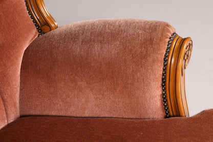 Edler Chippendale Armlehnsessel Barock Stil Samt Stoff Sessel Armchair Rococo Antik 2 von 4