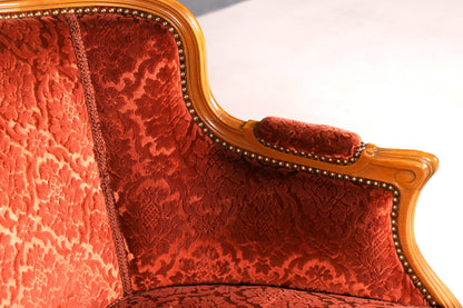Edler Chippendale Armlehnsessel Barock Stil Sessel Samt Stoff Armchair Sessel 2 von 2