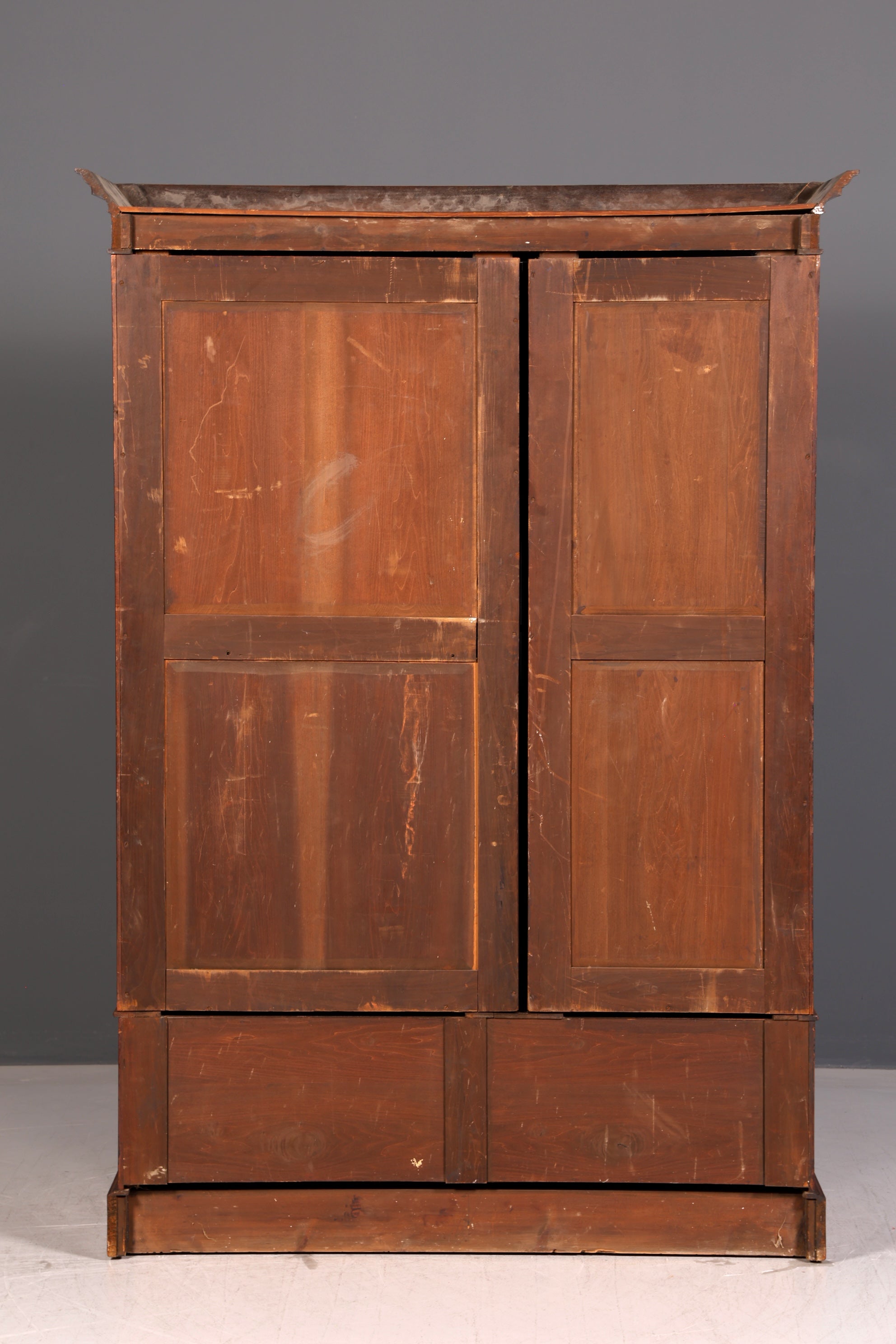 Beeindruckender Antiker Englischer Vitrine Kleiderschrank Wäscheschrank Dielenschrank Schrank Vintage