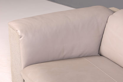 Wunderschönes Sofa der Marke Ligne Roset Grau Echtleder &amp; Stoff Couch Designer Sofa Wohnzimmer