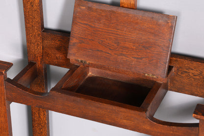 Stunning Art Nouveau hall tree, oak, antique coat rack with mirror, hallway furniture, wall-mounted coat rack