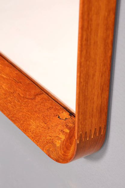 Wunderschöner Mid Century Spiegel Flur Wandspiegel Danish Design Spiegel Teak Holz Flurspiegel