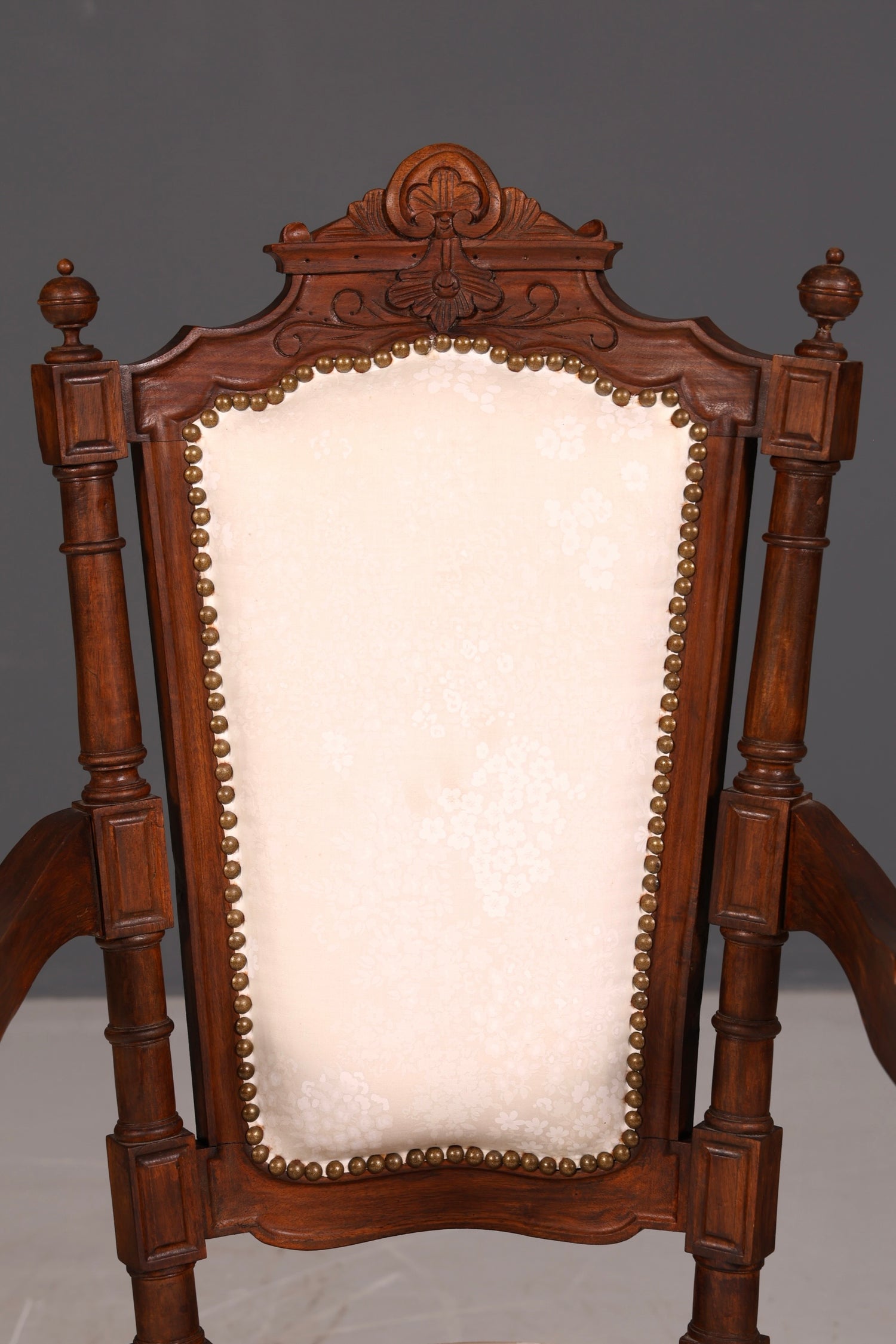 Elegant Neo-Renaissance armchair, antique chair, Gründerzeit secretary chair, desk chair, upholstered chair, 1 of 2