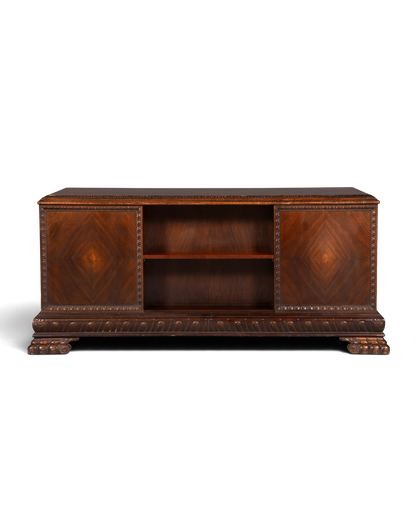 Hauptstadt Möblerei Neorenaissance Sideboard aus massivem Holz mit aufwendigen Schnitzereien und dunklem Finish