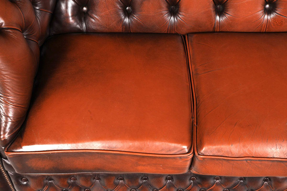 Wunderschönes Original Chesterfield Centurion 3-Sitzer Sofa Echt Leder Couch Englisch Polstersofa Antik Vintage