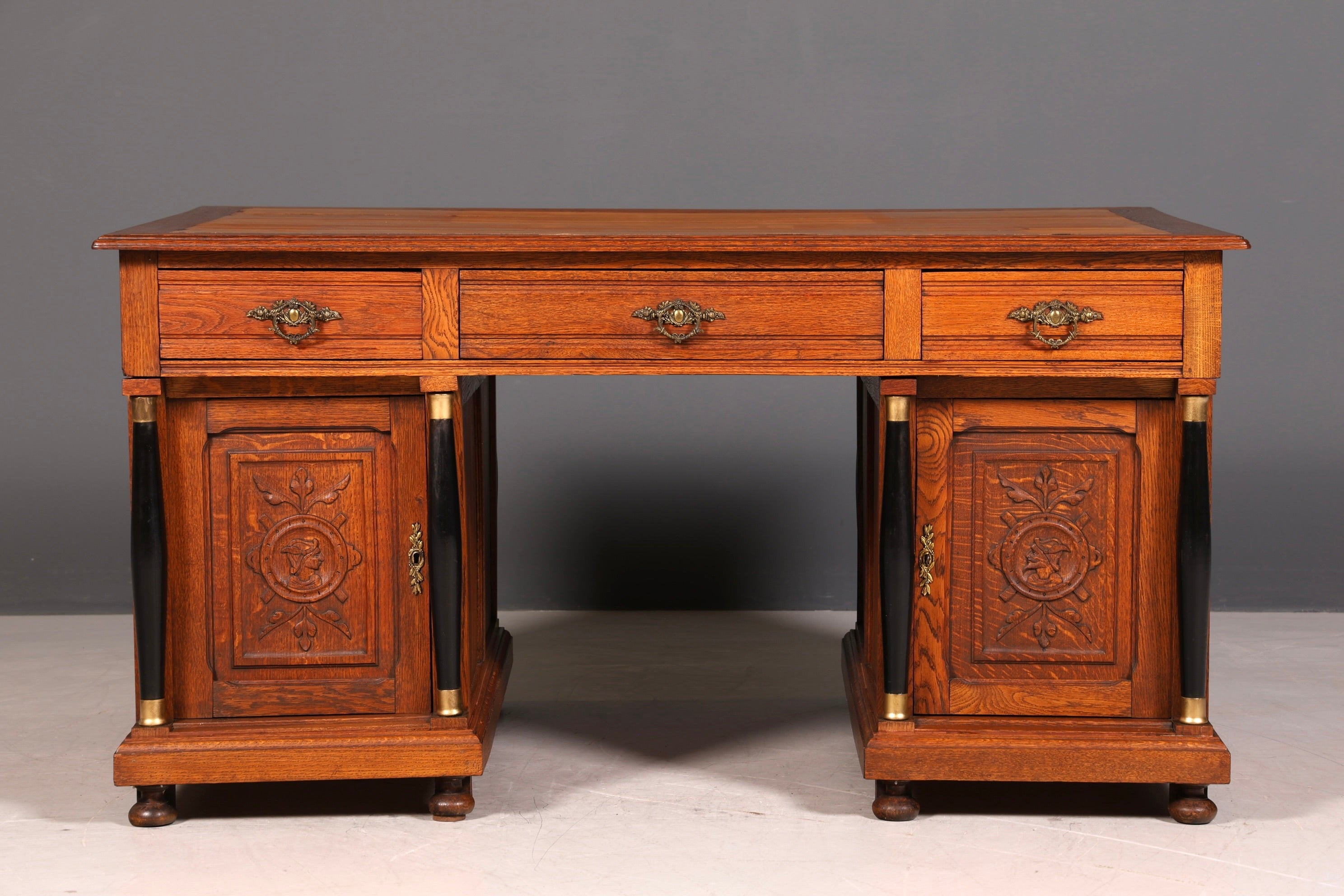 Traumhafter Gründerzeit Schreibtisch Jugendstil Bürotisch echt Holz Antik Office Desk