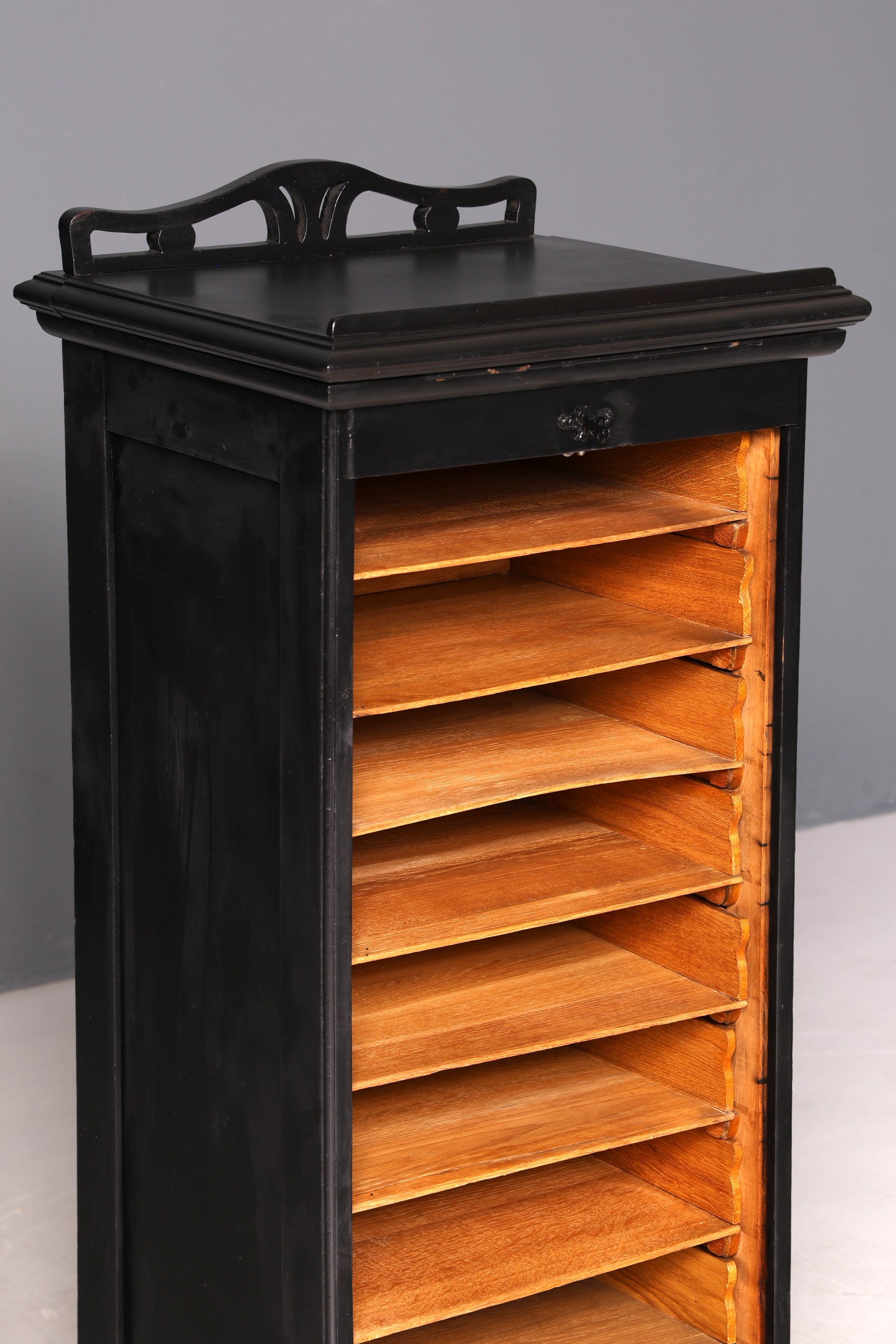 Stilvoller Jugendstil Rollladenschrank Antik Apothekerschrank Büroschrank Aktenschrank Holz