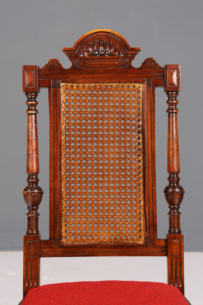 Stilvoller Gründerzeit Stuhl Antik Korbgeflecht Schreibtisch Stuhl Sekretär Stuhl Antik Küchenstuhl 1 von 2