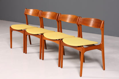 4x Original Erik Buch Stühle von Oddense Maskinsnedkeri A-S  Mid Century Danish Design Teak Holz Esszimmer Stühle Küchenstühle