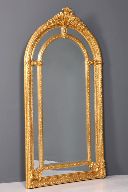 Beeindruckender XXL Prunk Barock Stil Standspiegel Antik Stil Gold Ornament Flurspiegel Spiegel Standspiegel
