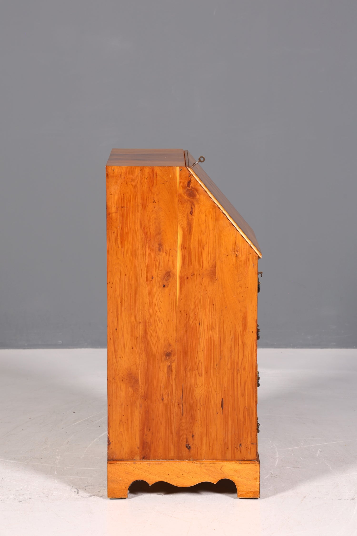 Schlichter Englischer Sekretär Englisch Schreibtisch Desk Bürotisch echt Lederauflage 60s Office Table