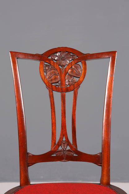 Wunderschöner Jugendstil Stuhl Sekretär Stuhl Englisch Antik Küchenstuhl um 1900 1 von 2