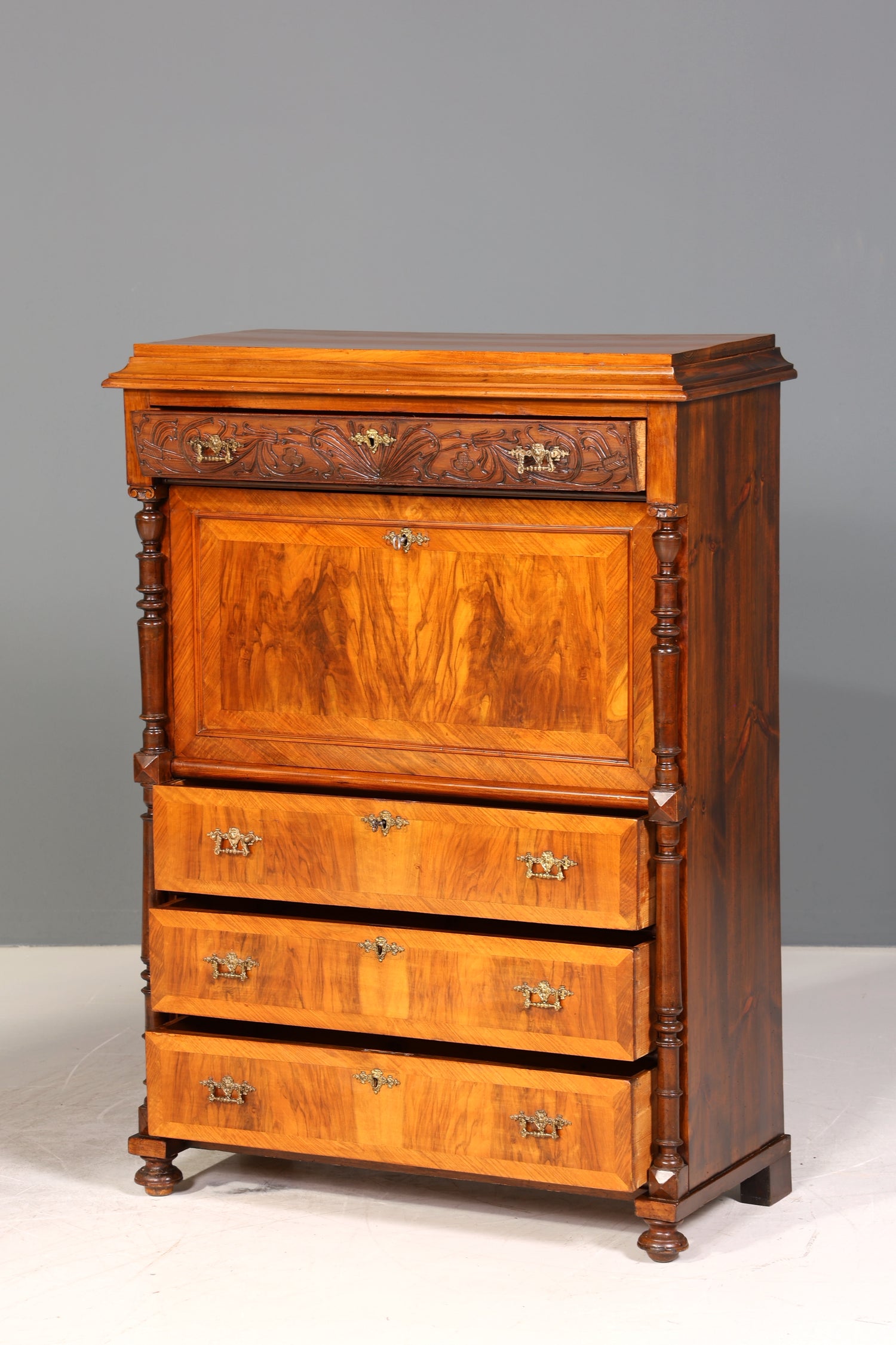 Wunderschöner Gründerzeit Sekretär Vertiko Highboard Jugendstil Kommode Schrank um 1880