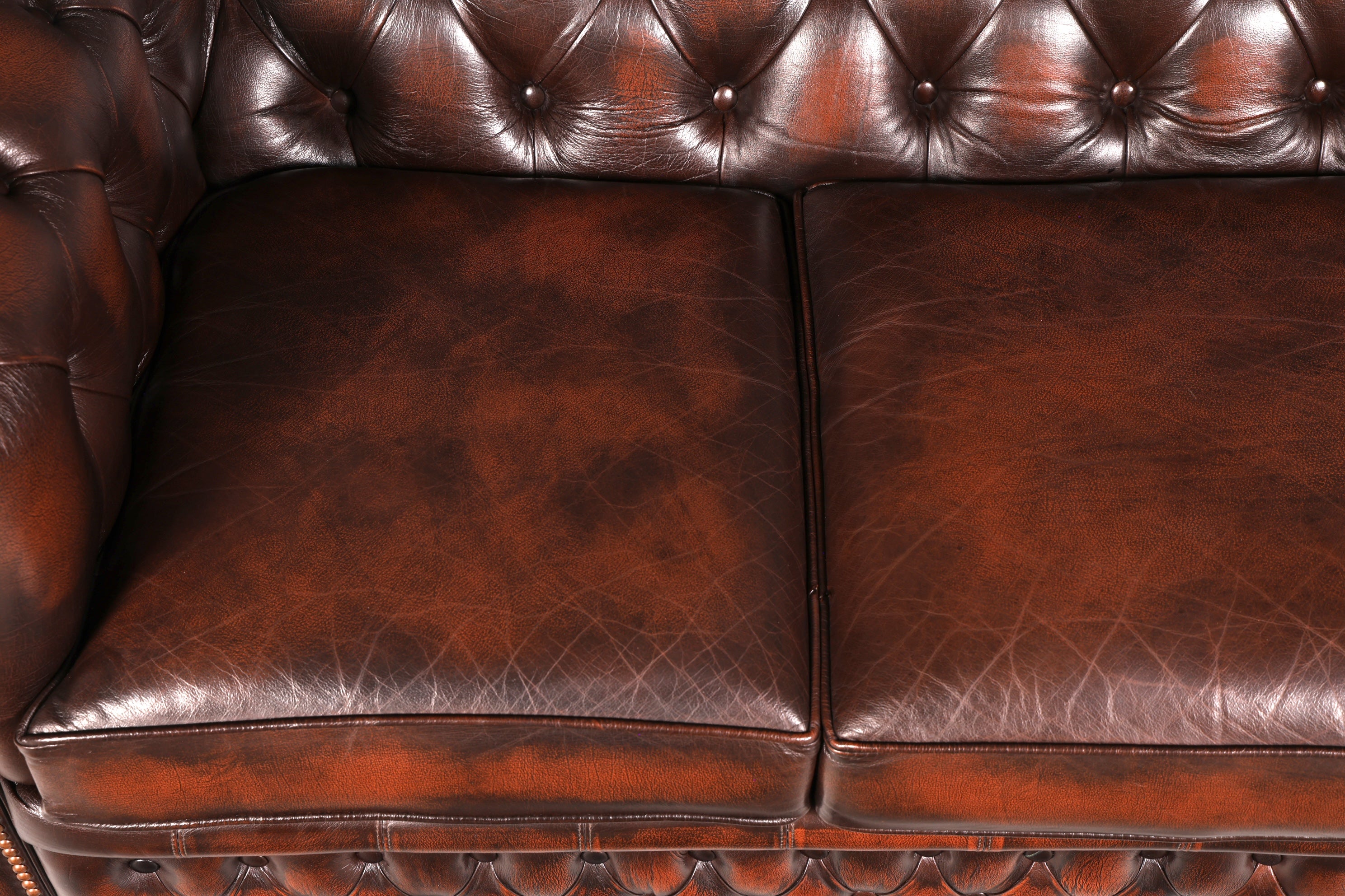 Beautiful Original Centurion Chesterfield 3-Seater Genuine Leather Sofa English Upholstered Sofa Leather Sofa