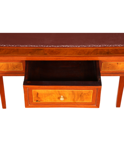 Hauptstadt Möblerei antiker French Desk Schreibtisch aus Holz mit offener Schublade und edler Tischplatteneinlage