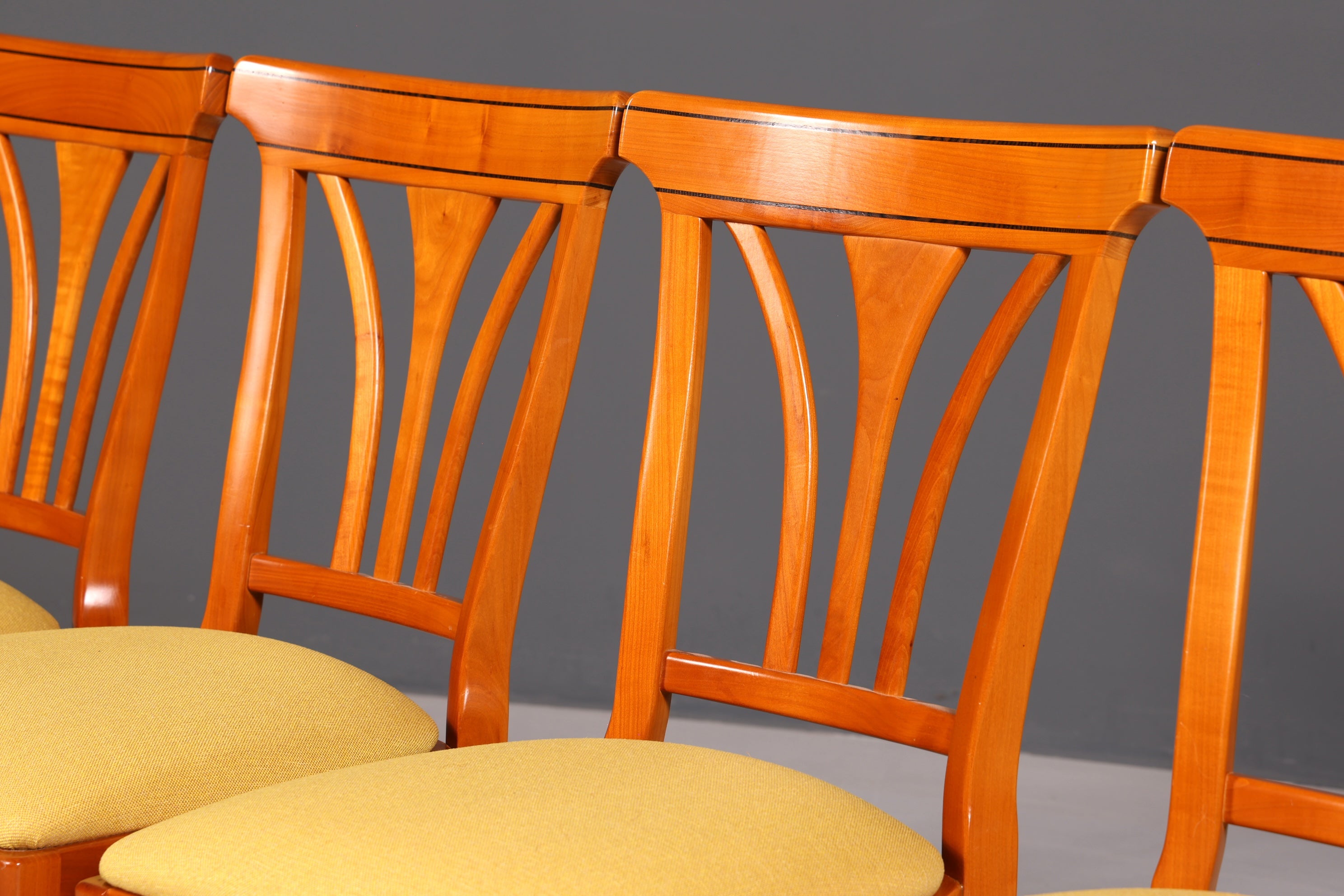 Edles Selva Stühle Set 4x Kirschholz Esszimmerstühle Küchenstühle Antik Stil Stuhlset