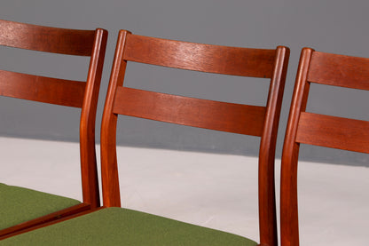 4x Mid Century Teak Holz Stühle Made in Denmark Retro Stuhlset Danish Design Küchenstühle