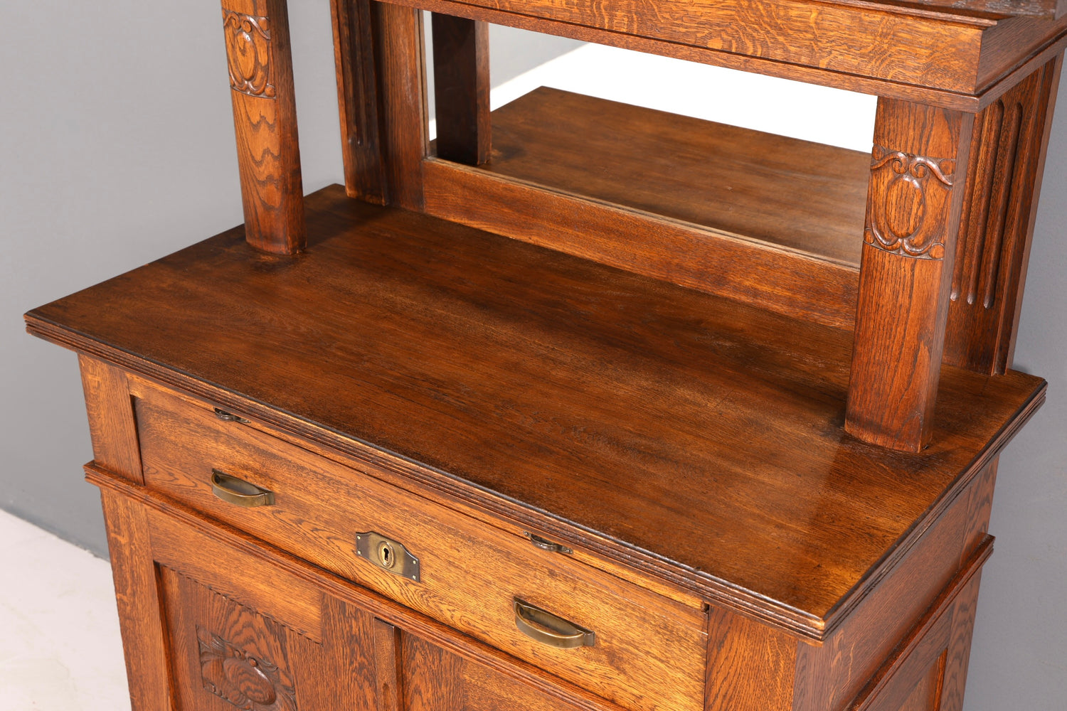 Wunderschönes Jugendstil Sideboard Antik Eiche Kredenz Buffet Anrichte Schrank Kommode