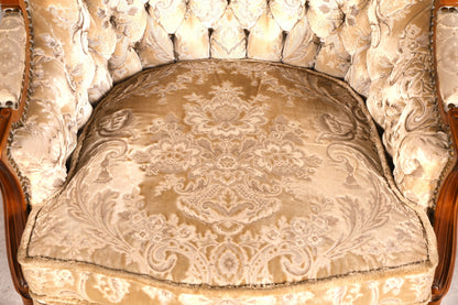 Wunderschöner Chippendale Armlehnsessel Barock Stil Sessel Armchair Samt Stoff Sessel 2 von 2