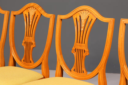 4x Edle Englische Stühle Englisch Dining Chairs Antik 60er Jahre Regency Küchenstühle Stuhlset