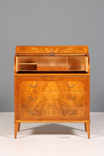 Traumhafter Mid Century Rollladen Sekretär echt Holz Büro Schrank Vintage Schreibkommode