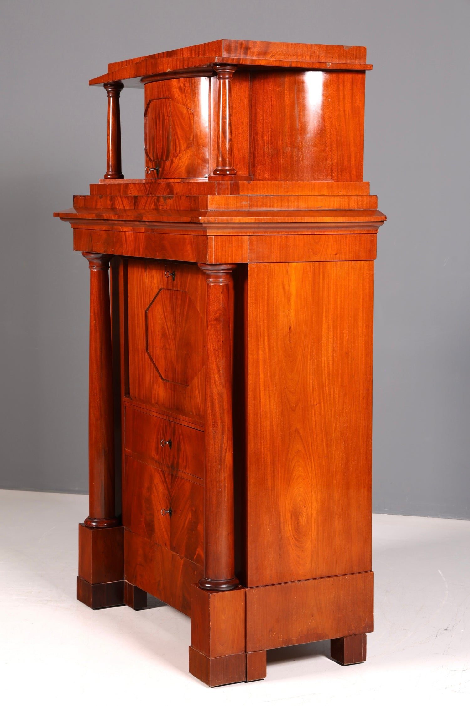 Wunderschöner Original Biedermeier Sekretär um 1860 Kommode Antik Bürokommode Englisch Säulen