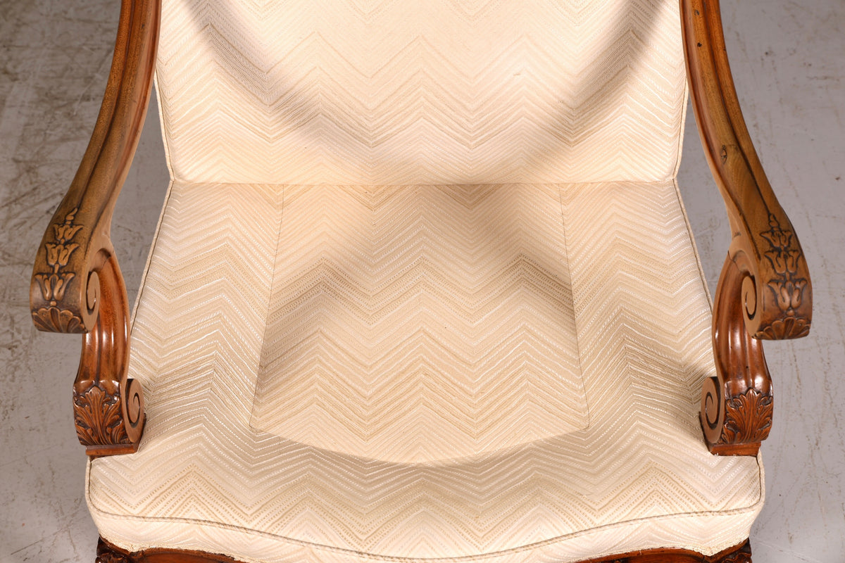 Elegant Louis Philippe Gründerzeit antique armchair with armrests and upholstery, 1 of 2