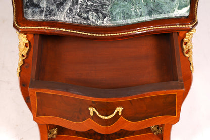 Dreamy Louis XV side table, Baroque style, marble console table, chest of drawers, telephone table