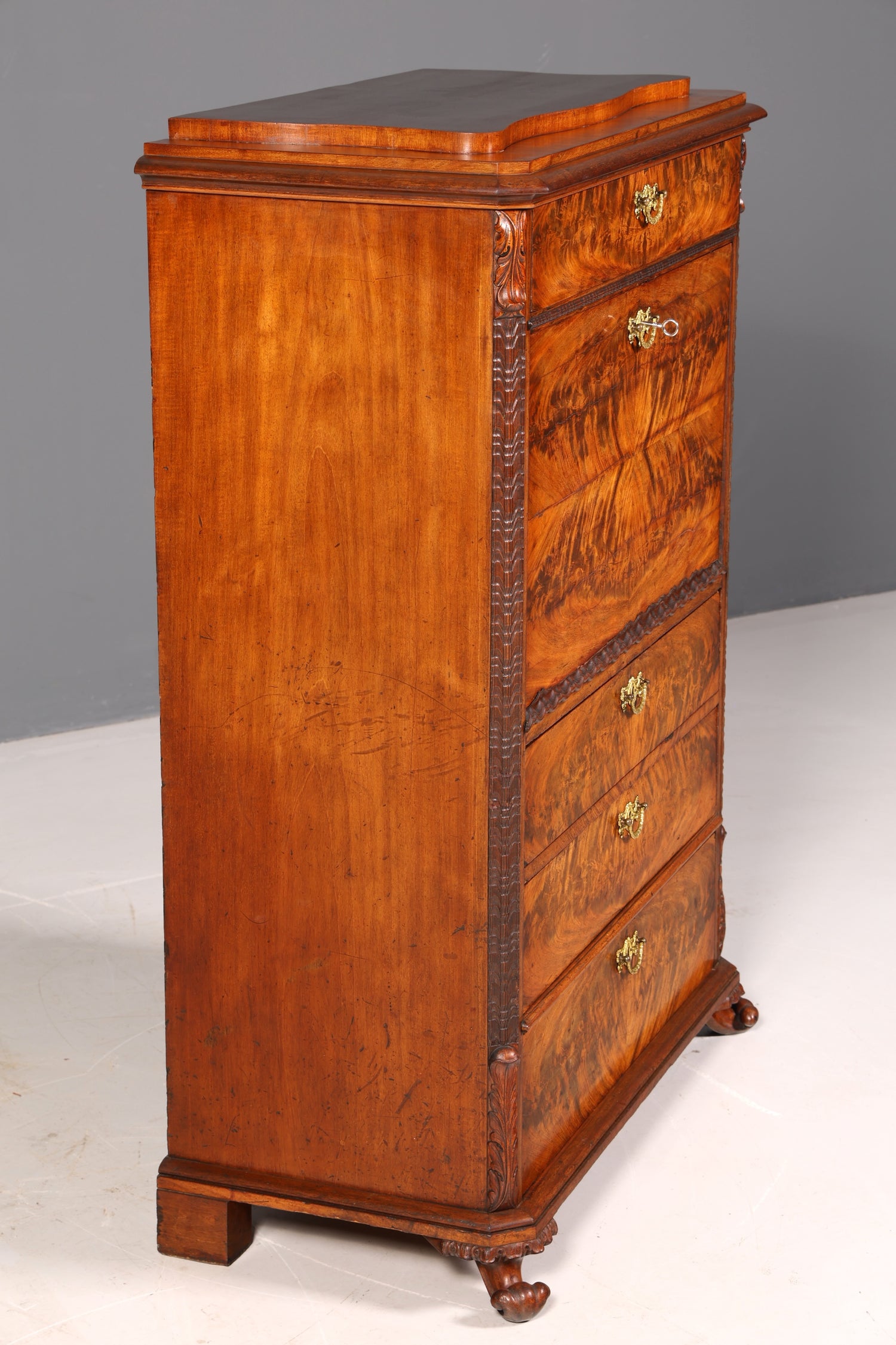 Stilvoller Louis Philippe Sekretär Vertiko Gründerzeit Kommode Schubladenkommode Antik um 1880 Chiffoniere