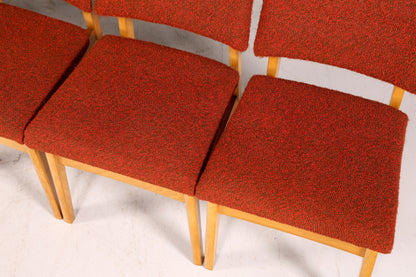 Elegant set of 6 mid-century dining chairs, vintage chair set, kitchen chairs, chair set, retro upholstered chairs, 1960s