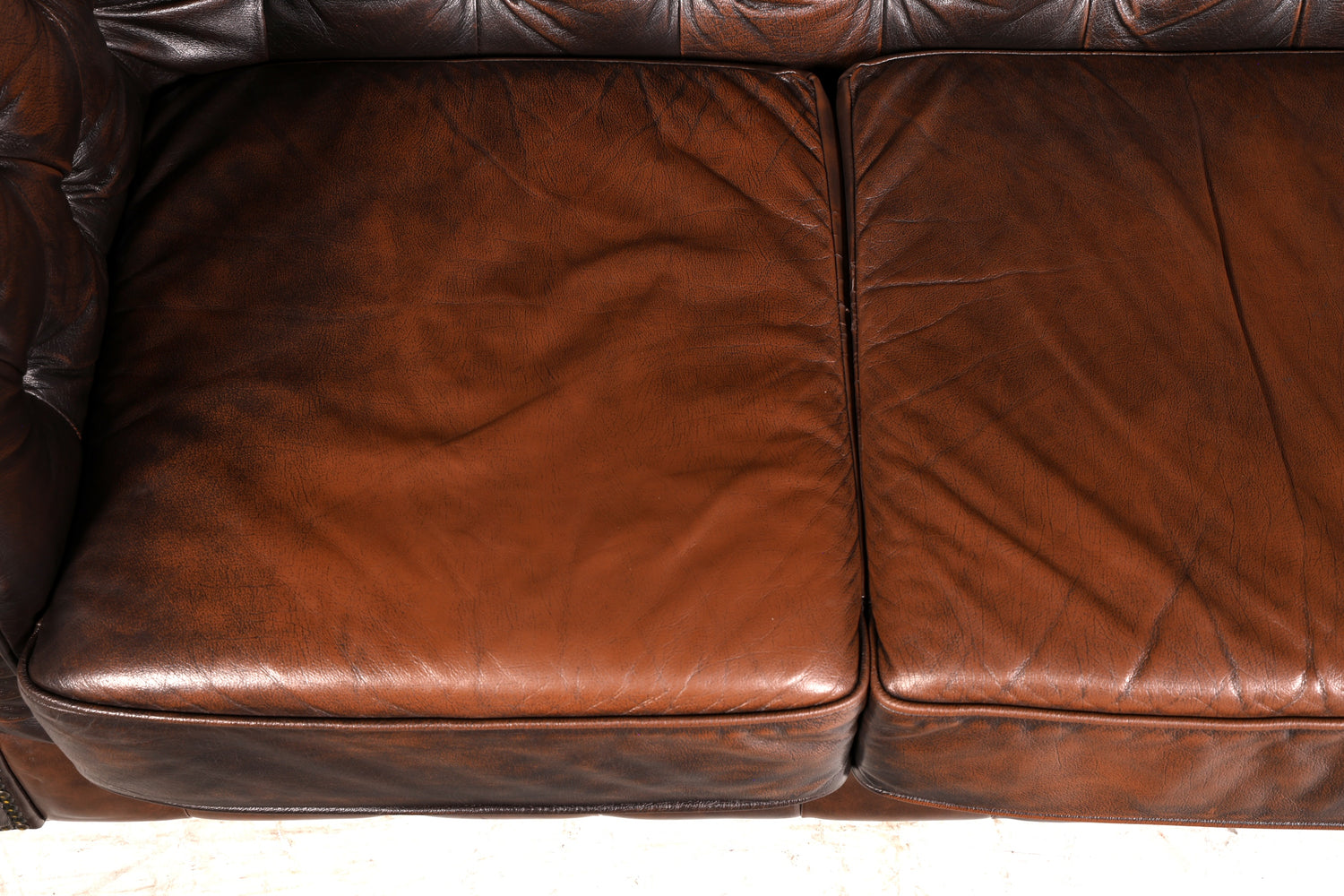 Wunderschönes Original Chesterfield Sofa 3-Sitzer Echt Leder Couch Englisch Ledersofa Vintage