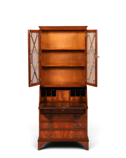 G394 Finish cm Wunderschöner Englischer Sekretär Büro Aufsatzsekretär Antik 60S Vitrinen Schrank UK (Kopie)