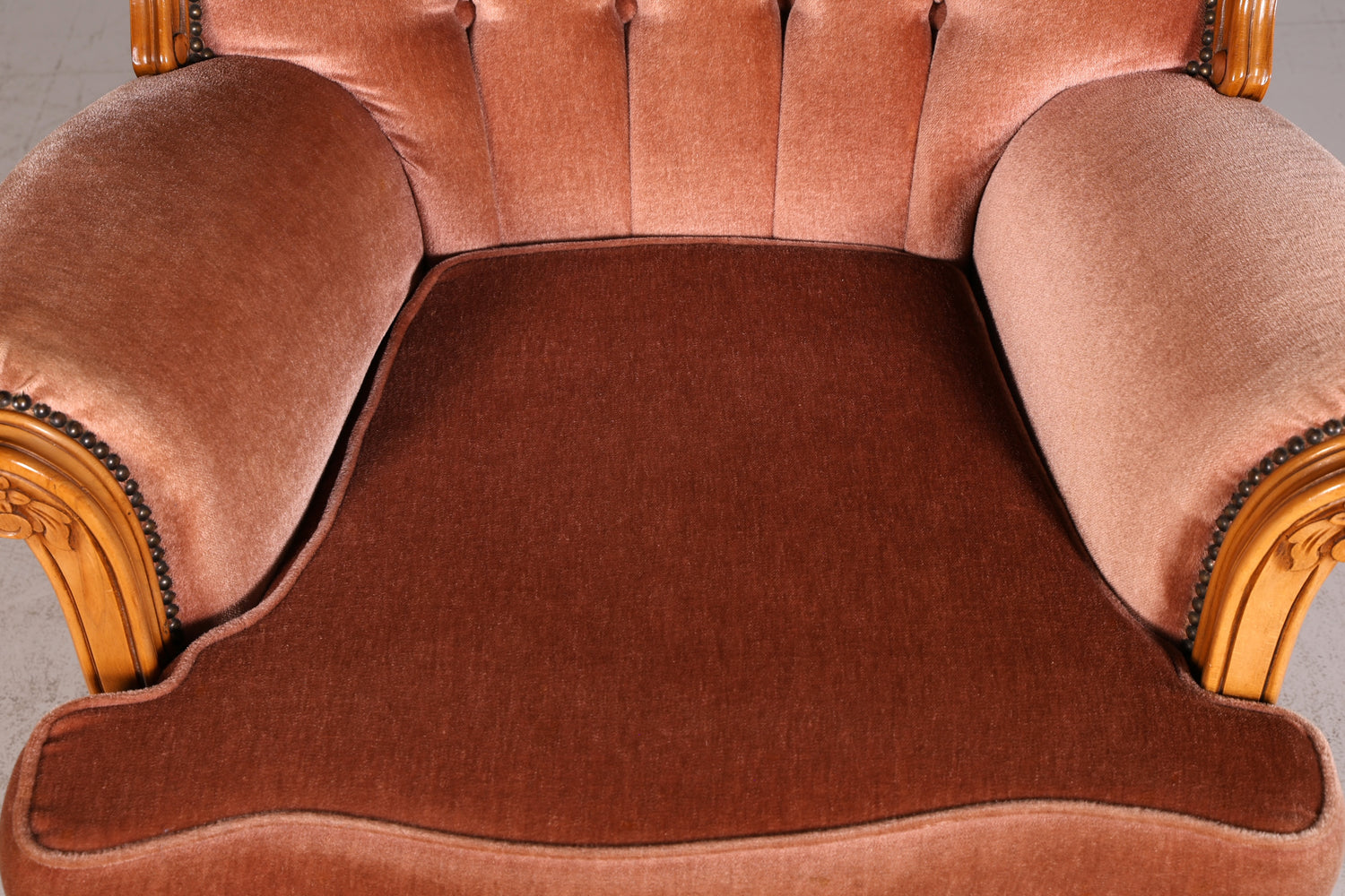Edler Chippendale Armlehnsessel Barock Stil Samt Stoff Sessel Armchair Rococo Antik 3 von 4