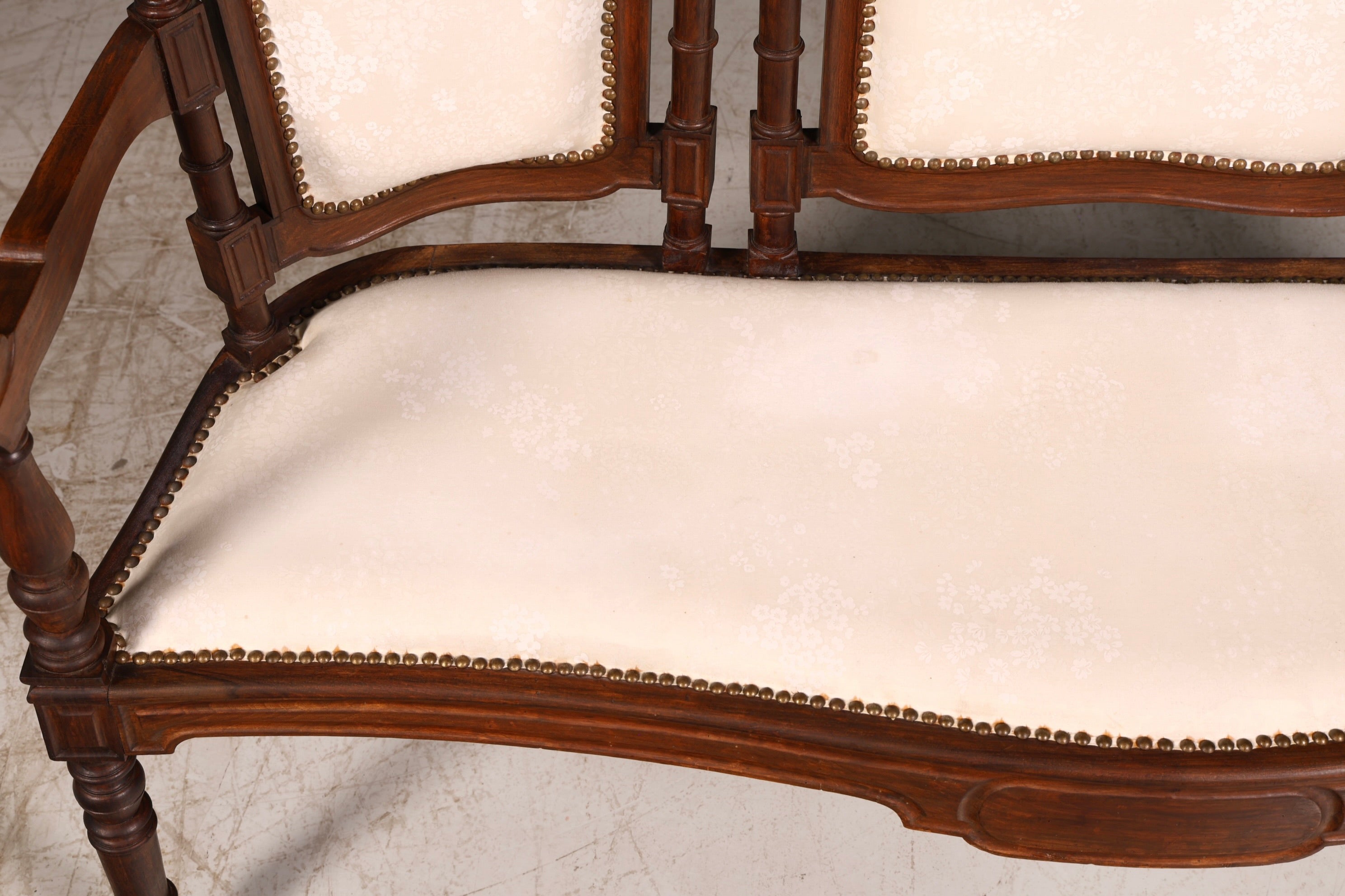 Elegant Neo-Renaissance bench, antique Gründerzeit sofa, upholstered bench, salon bench, bench