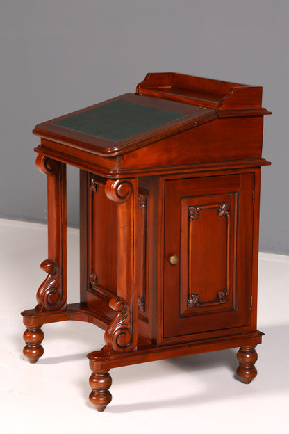 Wunderschöner Englischer Davenport Schreibtisch Desk Sekretär Lederauflage Kommode Antik Vintage