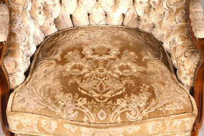 Wunderschöner Chippendale Armlehnsessel Barock Stil Sessel Armchair Samt Stoff Sessel 1 von 2