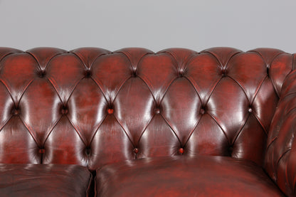 Stilvolles Original Chesterfield Sofa 3-Sitzer Couch Oxblood England Polstersofa