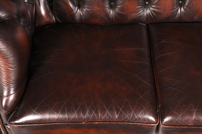 Beautiful Original Chesterfield Centurion 2-Seater Couch Genuine Leather Sofa English UK Antique Vintage