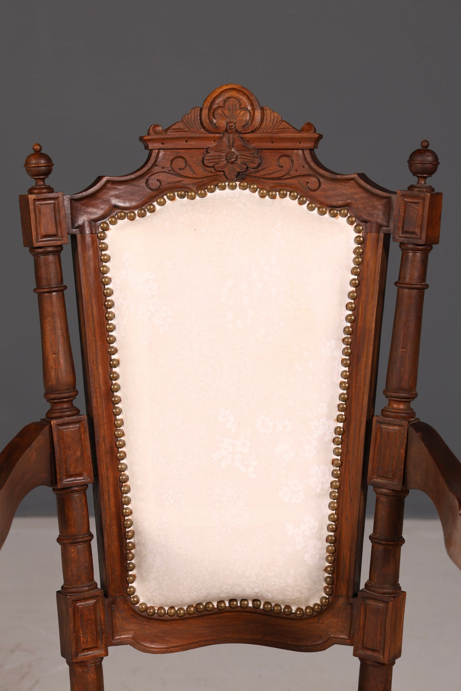 Elegant Neo-Renaissance armchair, antique Historicist chair, Gründerzeit secretary chair, desk chair, upholstered chair 2 of 2