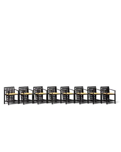 8x seltene Cassina Stühle DS3 Stuhlset By Charles Rennie Mackintosh Armlehnstuhl Küchenstühle