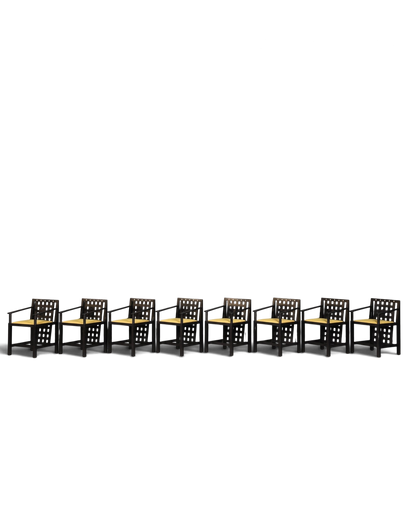 8x seltene Cassina Stühle DS3 Stuhlset By Charles Rennie Mackintosh Armlehnstuhl Küchenstühle