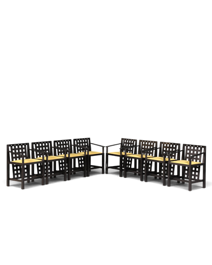 8x seltene Cassina Stühle DS3 Stuhlset By Charles Rennie Mackintosh Armlehnstuhl Küchenstühle