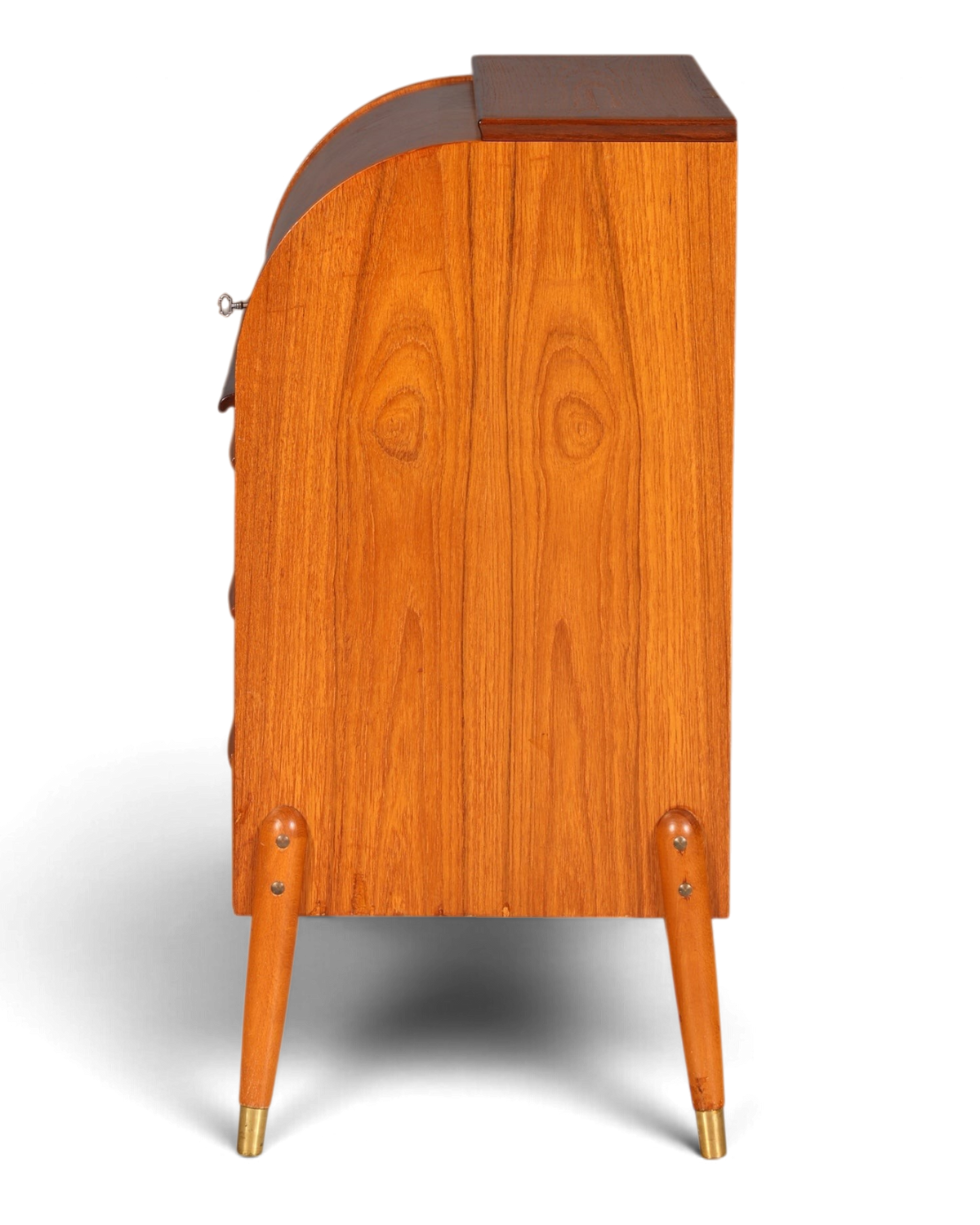 Wunderschöner Mid Century Rollladen Sekretär Schreibkommode Büro Schrank Vintage 60s Holz