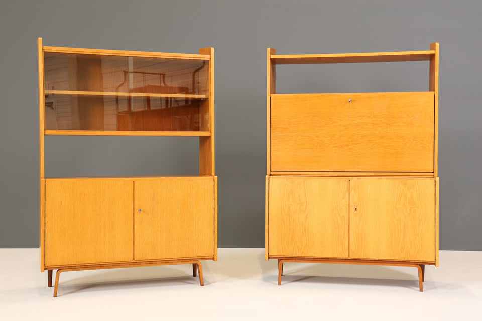 Schlichtes Mid Century Highboard Bücherregal Vintage Schrank Retro Holz Kommode