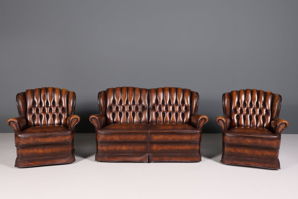 Original Chesterfield Relax Sessel echt Leder Herrensessel 1 von 2