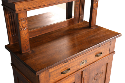 Wunderschönes Jugendstil Sideboard Antik Eiche Kredenz Buffet Anrichte Schrank Kommode