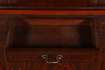 Wunderschöne Englische Vitrine Mahagoni Bibliothek Bücherschrank Buffet Schrank 60er Glasvitrine Vintage