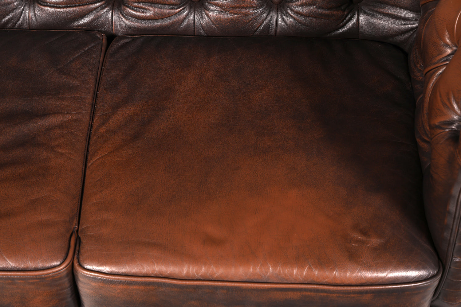 Wunderschönes Original Chesterfield Sofa 2-Sitzer Couch England Echt Leder Polstersofa Englisch Vintage