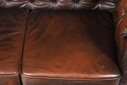 Wunderschönes Original Chesterfield Sofa 2-Sitzer Couch England Echt Leder Polstersofa Englisch Vintage